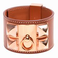 Hermes Collier de chien Swift Leather Bracelet Brown H7022009