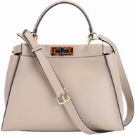 Fendi Regular Peekaboo Chrysophoron Frame Calfskin Hand/Shoulder Bag gray Cam F7041309