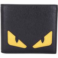 FENDI Classic BAG BUGS Monster Calfskin Wallets Black F7041402
