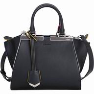 Fendi Petit 3jours Calfskin Hand/Shoulder Bag Black F7041403