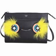 FENDI 2jours Bag Bugs Calfskin Bag Black F7041406