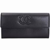 Chanel Classic CC Logo Calfskin Wallet Black C7041609