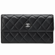 Chanel Classic Rhpmboids Stripe Lambskin Wallet Black C7041605