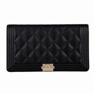 Chanel Classic Rhpmboids Stripe Caviar Calfskin Boy Wallet Blac C7041512