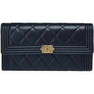 Chanel Lambskin Boy Wallet Deep Blue C7041508
