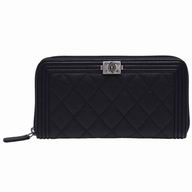 Chanel Caviar Calfskin Boy Zipper Wallet Yellow C7041503