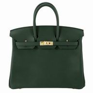 Hermes Birkin 25cm Swift Calfskin Handbag Black Green H7041806
