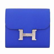Hermes Constance Epsom CalfSkin Wallet Silvery Hardware Indigo H7042112