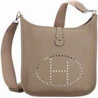Hermes Garden Evelyne 3 Calfskin Cavity H Shoulder bag Khaki H7041902