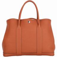 Hermes Garden Party 36cm Silvery Button Caviar Calfskin Hand/Shoulder bag Brown H7041909