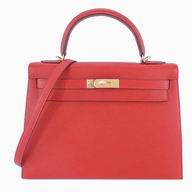 Hermes Kelly 32cm Gold Button Epsom Calfskin Hand/Shoulder bag Red H7041910