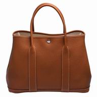 Hermes Garden Party Calfskin Hand bag Caramel Coffee H7042002