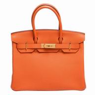 Hermes Kelly 30cm Gold Button Togo Calfskin Hand bag Orange H7042003