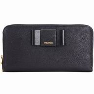 Miu Miu Madras Bowknot Nappa Zipper Wallet In Black M7042603
