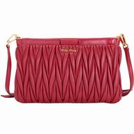 Miu Miu Matelasse Wrinkle Nappa Chain Hand/Shoulder Bag Red M7042613