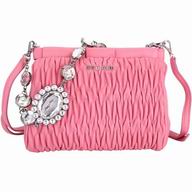 Miu Miu Crystal Wrinkle Nappa Shoulder Bag In Pink M7042704