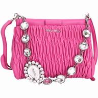 Miu Miu Crystal Wrinkle Nappa Shoulder Bag In Peach Red M7042702