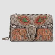 Gucci Dionysus embroidered GG Supreme Canvas shoulder bag Black G400249 K8K2N 9749