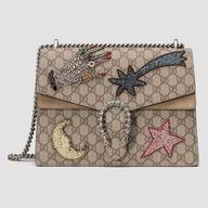 Gucci Dionysus embroidered GG Supreme Canvas shoulder bag Brown G403348 K2LKN 8701