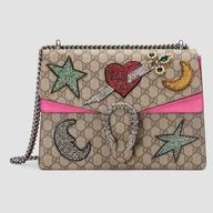 Gucci Dionysus embroidered GG Supreme Canvas shoulder bag Pink G403348 K2LMN 9759