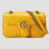 Gucci Marmont Matelasse Chevron Leather Shoulder Mini Bag Yellow G446744 DRW3T 7223