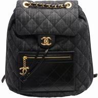Chanel Denim With Calfskin Leather Gold CC Logo BackPack A847405