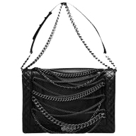 Chanel Boy Calfskin Shoulder Bag Black Dore Silver Hardware A522385