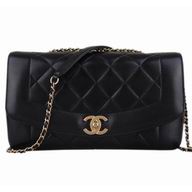 Chanel Lambskin Jersey Flap Bag In Black Gold Chain A92735