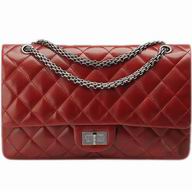Chanel Lambskin Jumbo Bag Red AantiQue Silver Hardware A43290