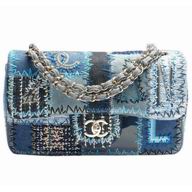 2015 Chanel Denim Patchwork Flap Bag With Silver Chain (blue) A65468