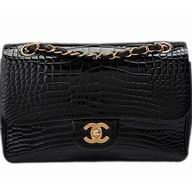 Chanel Real Crocodile Coco Bag With Gold Chain Black A51458