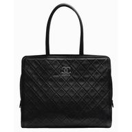 Chanel Caviar Cowhide Silver CC Logo Briefcase Bag Black A50998-NOIR