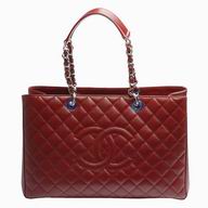 Chanel Caviar Large Grand Shopper Tote Wine Red(Silver) A548286