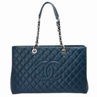 CHANEL Caviar Large GST Sapphire Blue(Silver) A58729