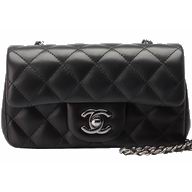 Chanel 2013 Lambskin CC Lock CrossBody Bag Black Silver A47585