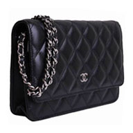 Chanel CC Lambskin Quilted Woc Flap Bag With Long Chain A33814