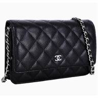 Chanel Caviar CC Silver Woc Bag Silver Black A33814CCS
