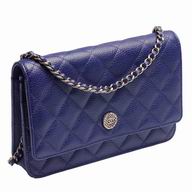 Chanel Caviar CC Meadal Woc Bag Anti-Silver Deep Blue A69369