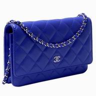 Chanel Ceramic CC Caviar Woc Bag Silver Chain Dazzling Blue A33814DBS