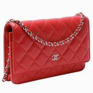 Chanel Ceramic CC Lambskin Woc Bag Silver Chain Red A33814RTC