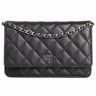 Chanel Caviar CC Logo Woc Bag Silver Chain Black A33814CEDE