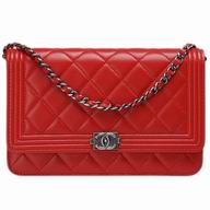 Chanel Lambskin Boy Woc Bag Anti-silver Chain Red A522388