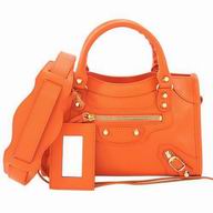 Balenciaga City Gold Button Calfskin Mini Bag Orange B7050709