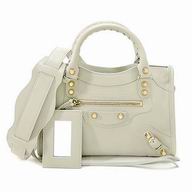 Balenciaga Mini City Gold Button Calfskin Bag Beige Gray B7050710