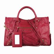 Balenciaga City Gold Button Sheepskin Bag Red B7050715