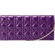 Dior Cannage Lambskin Patent Evening Cluch Purple D481293