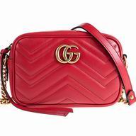 Gucci GG Marmont Calfskin Zipper Bag In Red G7052601
