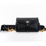 Dior D-BEE MINI SADDLE BAG IN BLACK CALFSKIN M8502CVZZ M900