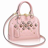 Louis Vuitton Alma Flowers Calf Leather Bag Rose Ballerine M90989