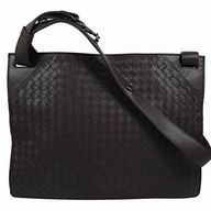 Bottega Veneta Classic PVC Woven Shoulder Bag Deep Coffee BV7061505